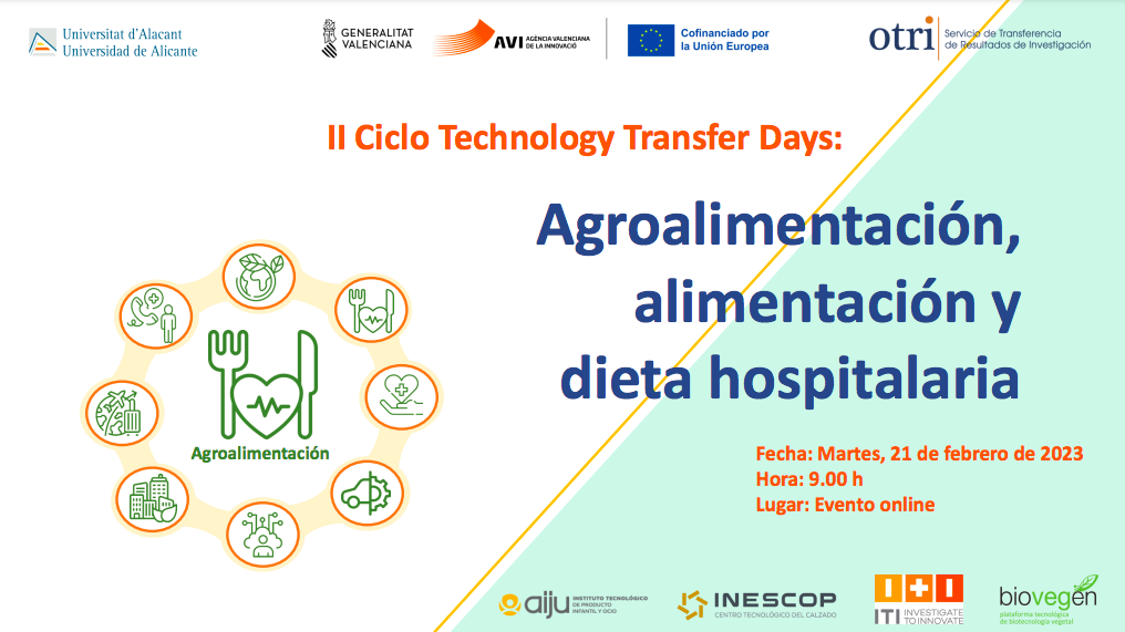 Technology Transfer Days en agroalimentación, alimentación y dieta hospitalaria 2023