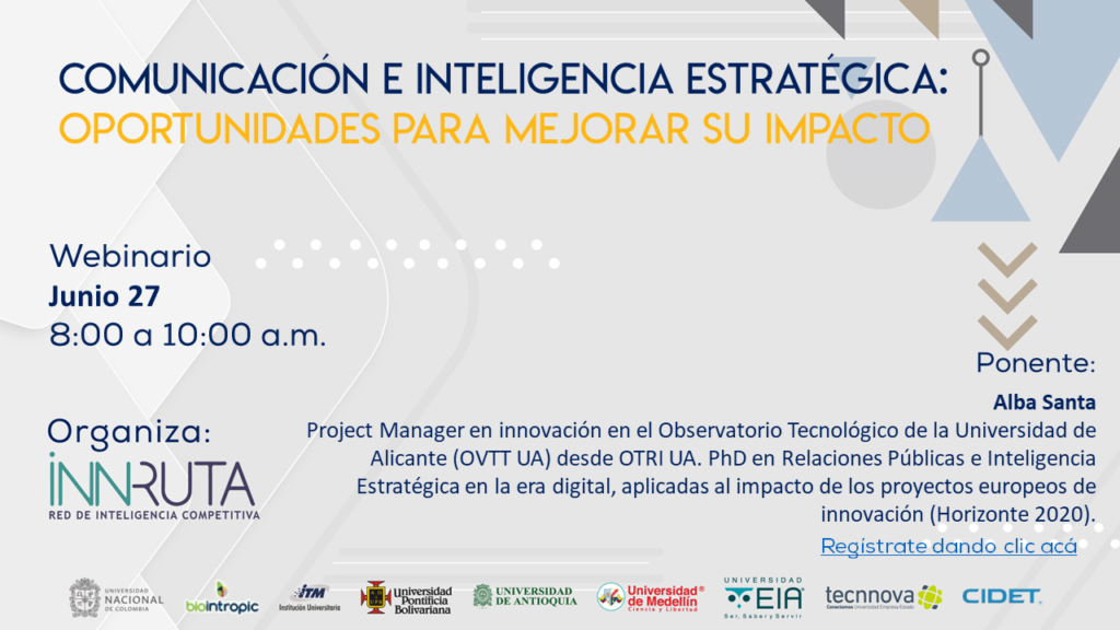 Webinario comunicación e inteligencia estratégica: oportunidades para su impacto. 